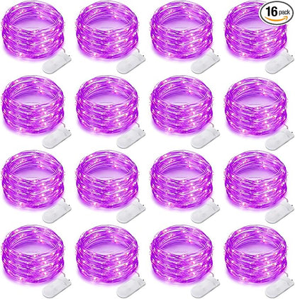 16 Pack 30 Led Fairy Lights Battery Operated String Lights 10 Feet Waterproof Twinkle Lights Mason Jar Purple