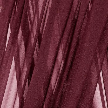 MLMC Burgundy Wedding Arch Draping Fabric 1 Panel 29" x 20 FT Extra Long Gauze Drapes Sheer Backdrop Curtains 6.6 Yards Airy Outdoor Drapery Panels for Wedding Bridal Shower Ceiling Decoration