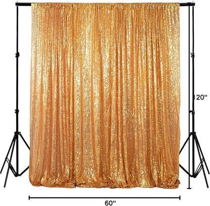 ShinyBeauty Sequin Curtain-Backdrop-5FTx10FT-Gold-Sequin Fabric Photo Booth Backdrop Glitter Backdrop Gold Photography Backdrop
