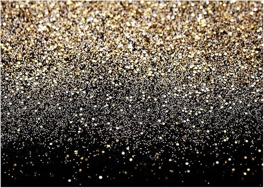 WOLADA Black and Gold Backdrop Golden Glitter Backdrop for Photography Wedding Birthday Baby Shower Party Photo Studio 7x5FT 11176