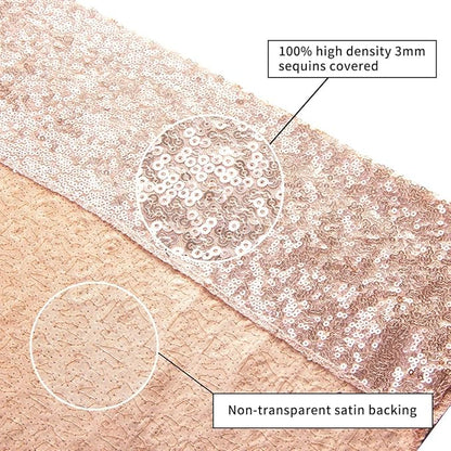 Poise3EHome 8Ft x 10Ft Rose Gold Sequin Backdrop, Glitter Thick Satin Sequin Background Drapes,Sequence Xmas Thanksgiving Backdrop for Wedding Party Holiday Festival Decor