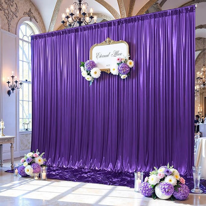 20ftx10ft Purple Sequin Backdrop Curtain Panels for Parties, 4 Panels Wrinkle Free Glitter Photo Backdrop Drapes Shimmer Back Drop Cloth for Wedding Birthday Christmas Photography Background
