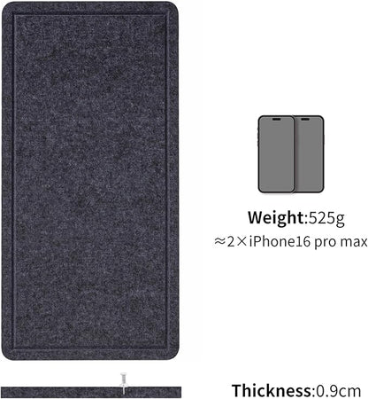 Bulletin Board, 35 x 17 1/2 inches Felt Board - Decorative Pin Board, Cork Board Alternative for Wall, Foldable Picture Board Self-Adhesive Vision Board Prayer Board with 20 Pushpins Dark Gray