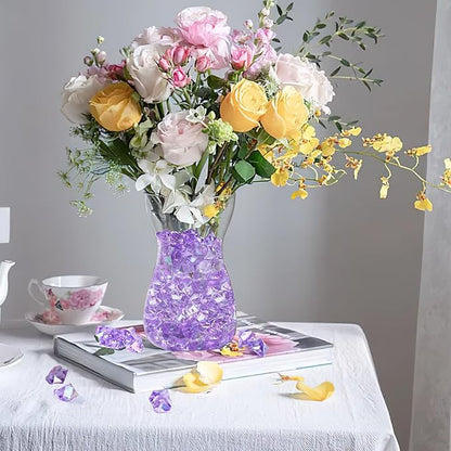 DomeStar 150PCS Purple Fake Ice, Fake Diamonds Sparkling Plastic Gems Vase Fillers for Centerpieces Wedding Party Decoration Table Scatter Display