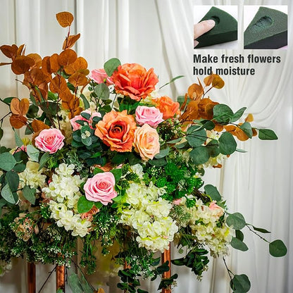 Max Shape Pack of 6 Large Size Floral Foam Blocks for Fresh and Artificial Flowers (9” L x 4” W), Wet Florist Foam Blocks for Wedding Holiday Decorations (6 Pack)