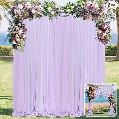 MYSKY HOME 10ft x 10ft Purple Background Curtains - Drapes for Parties, Weddings, Stage & Baby Showers - 2 Panels with Rod Pocket