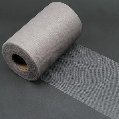 Silver Tulle Fabric Rolls 6 Inch by 100 Yards (300 feet) Fabric Spool Tulle Ribbon for DIY Silver Tutu Bow Baby Shower Birthday Party Wedding Christmas Decorations Craft Supplies