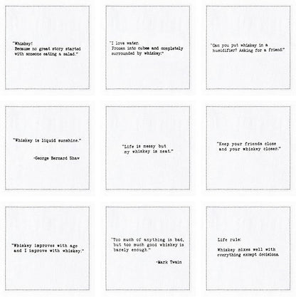 FIVE STAR NAPKINS Whiskey Quotes Cotton Cocktail Napkins, Beverage Napkin, Bar Party Small Napkins,Napkins for Events,Holidays,Weddings,Parties 4.5''x4.5''-Single Use(50x) Disposable