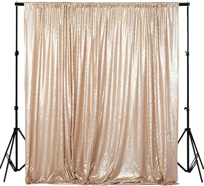 ShinyBeauty PHOTOBOOTH Backdrop Best Choice 4FTx7FT Champagne Sequin Fabric, Copper Sequin Curtains, Wedding Photography Backdrop (Buy it Now)