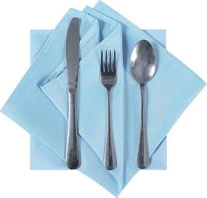 Cloth Napkins 17x17 inch Washable Polyester Dinner Napkins Soft Table Napkins for Wedding Party Dining Banquet(Blue Mist,50PCS)