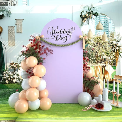 bricia Wedding Arch Backdrop Stand Cover, 6.6FT Double Sided Stretchy Arch Cover Fitted Wedding Birthday Party Banquet Decoration (Lavender 79.2''Lx39.6''W)