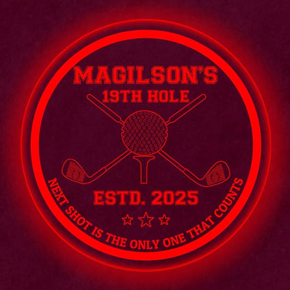 Custom Golf LED Bar Sign – Personalized Color Changing Acrylic Wall Decor for Home Bar, Man Cave, Game Room, or Patio (Golf Bar, 16 INCHES)