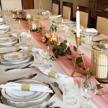 Polymer Material Reusable Napkin Band, Glue-Free Tear-Proof Water Resistant Oil-Proof Napkin Bands Set of 50(Front Gold Color and Back Silver), 6 Adjustable Sizes Napkin Rings