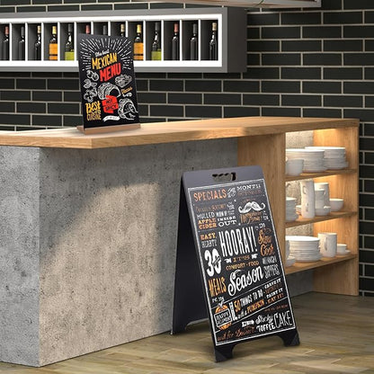16x32 Double-Sided A-Frame Chalkboard Sign with 8x12 Chalkboard, Liquid & Solid Chalk Markers, Wedding & Event Signage