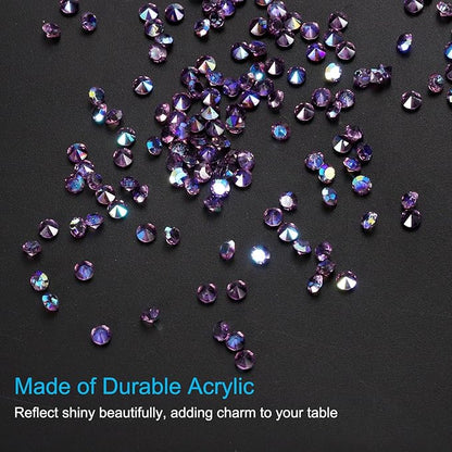 PATIKIL 14000Pcs Wedding Table Scatter Confetti Crystals 3mm Acrylic Diamonds Vase Fillers Gems for Table Centerpiece Decorations Bridal Shower Party, Dark Purple AB