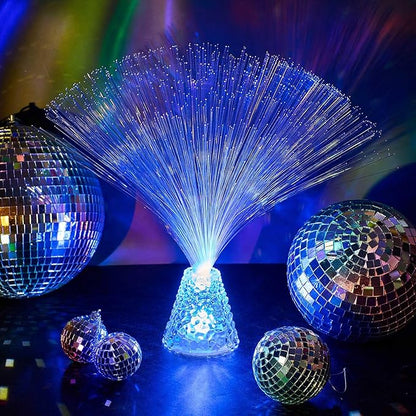 Patelai 10 Pcs LED Fiber Optic Lamp Color Changing Fiber Optic Night Light with Multicolor Glow Decorative Table Centerpiece for Sensory Bedroom Halloween Party Holiday Decorations (Crystal,Blue)