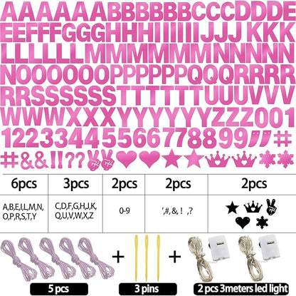 167Pcs DIY Glitter Customizable Banner Kit Happy Birthday Letter Banners Valentine's Day Garlands Personalized Love Heart Banner Decor Baby Shower Birthday Party Decorations Supplies(Shiny Light Pink)