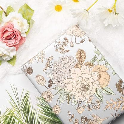 WRAPAHOLIC 30 Inch Jumbo Floral Wrapping Paper - 30 Inch X 33 Feet - Pearlized Silver Vintage Floral Wedding Wrapping Paper for Birthday, Bridal Shower, Baby Shower