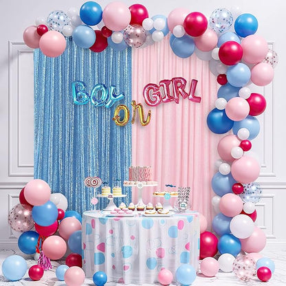 Baby Blue Backdrop Curtains for Party Sequin Fabric 12ftx8ft for Wedding Photography Background Home Decorations 6 Pieces 2ftx8ft