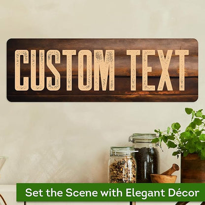 Custom Sign, Custom Street Sign, 11 Font Colors, 13 Font Styles, 4 Hole Options, 22 Sizes, 6x18 Inches, Rust Free DiBound, Fade Resistant, Made in USA by My Sign Center (Vintage Wood)