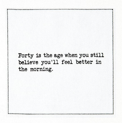 Five Star Napkins 40th Birthday Quotes White Cotton Cocktail Napkins, Beverage Napkins, Bar Napkins, Cloth Napkins, Party Napkins, Events, Holidays, Weddings, Birthdays, Disposable, 4.5" x 4.5"- (50x)