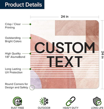 Custom Sign, Custom Street Sign, 11 Font Colors, 13 Font Styles, 4 Hole Options, 22 Sizes, 24x24 Inches, Rust Free DiBound, Fade Resistant, Made in USA by My Sign Center (Mid-Century Modern 1)