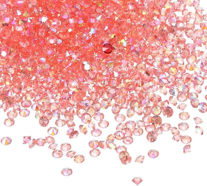 PATIKIL 14000Pcs Wedding Table Scatter Confetti Crystals 3mm Acrylic Diamonds Vase Fillers Gems for Table Centerpiece Decorations Bridal Shower Party, Dark Pink AB