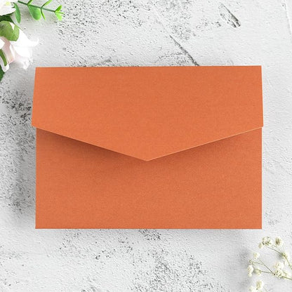 20 PCS Burnt Orange Tri-fold Laser Cut Wedding Invitation Pockets for 5x7 Wedding Cards Bridal Shower Engagement Quinceanera Invitation