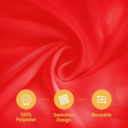 BRILLMAX 6 Pack Red Round Tablecloths 120 Inch - Circle Bulk Linen Polyester Fabric Washable Table Cloth Cover for Wedding Reception Banquet Birthday Party Buffet Restaurant