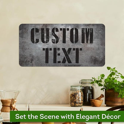 Custom Sign, Custom Street Sign, 11 Font Colors, 13 Font Styles, 4 Hole Options, 22 Sizes, 9x18 Inches, Rust Free DiBound, Fade Resistant, Made in USA by My Sign Center (Grunge Metal)