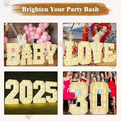Marquee Light Up Letters: 4FT Large Decorative Signs for Party Decorations Baby Shower Birthday Wedding Engagement Anniversary, 4 Feet Tall Pre-Cut DIY Foamboard Letter V - Easy to Assemble