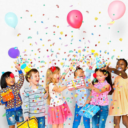 WILLBOND 3000 Pieces Happy Birthday Confetti Birthday Party Cake Confetti Metallic Foil Balloon Table Scatter Decorations for Carnival Baby Shower DIY Arts and Crafting