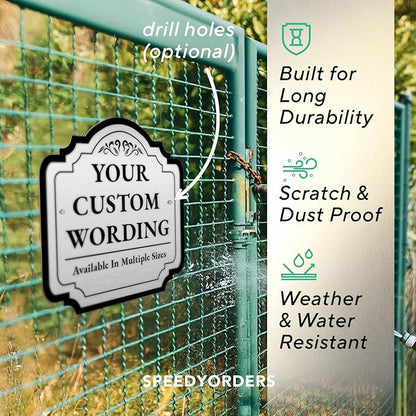 Custom Decorative Outdoor Metal Sign - Personalized Aluminum Sign, Waterproof, Design 2, Metalic Silver 24x24 In