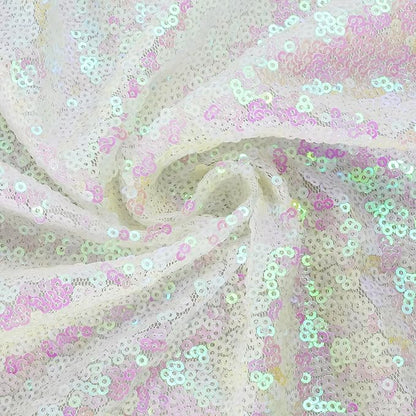 Eternal Beauty White Iridescent Sequin Backdrop, 7x7 Ft Glitter Background Curtains for Shimmer Photography Party Wedding Birthday Back Drop Decor