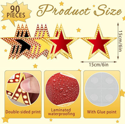 Geosar 150 Pcs Movie Star Cardboard Red Carpet Awards Night Cutouts Confetti Cutouts for Bulletin Board Movie Party Decoration Supply Wall (6 Inch)