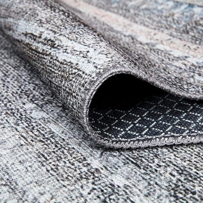 Bloom Rugs Washable Non-Slip 2' x 3' Rug - Gray/Blue/Blush Modern Abstract Area Rug for Living Room, Bedroom, Dining Room, and Kitchen - Exact Size: 2' x 3'
