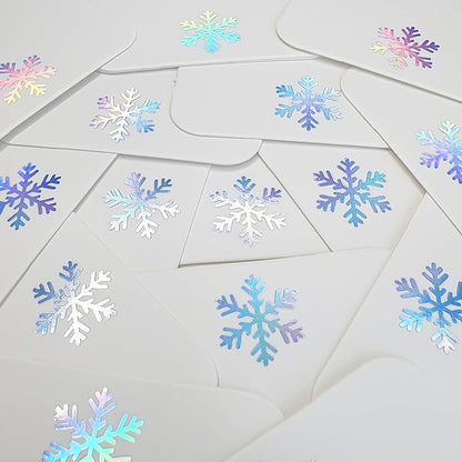 100Pcs Blank Gift Tags with String Iridescent Foil Snowflake Large Gift Tags White Paper with 65 Ft Jute Twine Cute Tags for Christmas Xmas Holiday Winter Wonderland Gift Wrap Tags