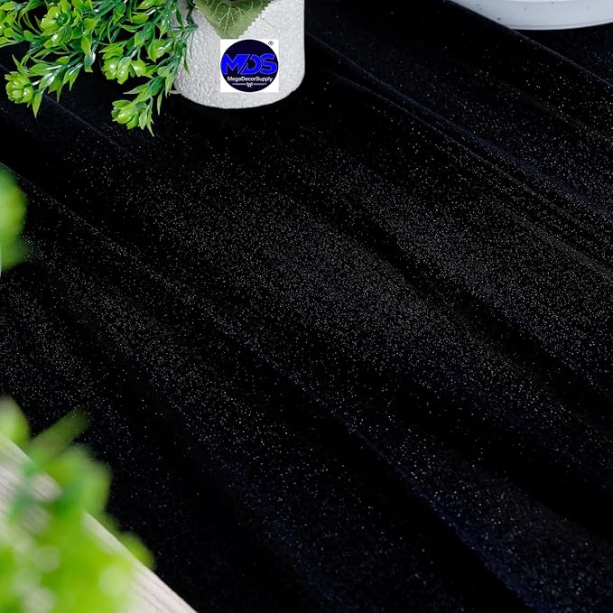 MDS Halloween Chiffon Table Runner - 15 Pack, 29 x 170 Inches, 14ft Each - Sheer Spooky Table Runners for Haunted House Parties, Trick-or-Treat Tables, Witchy Décor, Wedding & Events - Black