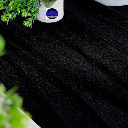 MDS Halloween Chiffon Table Runner - 15 Pack, 29 x 170 Inches, 14ft Each - Sheer Spooky Table Runners for Haunted House Parties, Trick-or-Treat Tables, Witchy Décor, Wedding & Events - Black