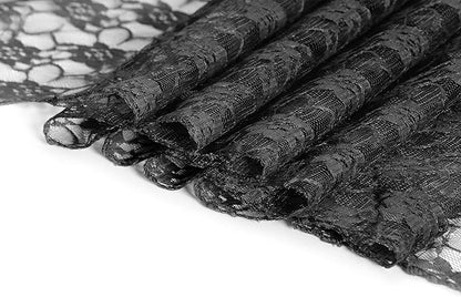 MDS Pack of 12 Wedding 12 x 108 inches Satin Table Runner for Wedding, Decorations for Birthday Parties, Banquets, Graduations, Engagements, Runners fit Rectangle, Round Table- Black