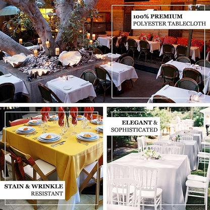 Efavormart 90" Yellow Wholesale Linens Polyester Square Linen Tablecloth for Kitchen Dining Catering Wedding Birthday Party