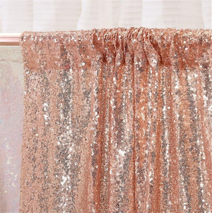 Eternal Beauty Rose Gold Sequin Backdrop, 20x10 Ft Glitter Background Curtains for Shimmer Photography Party Wedding Birthday Back Drop Decor