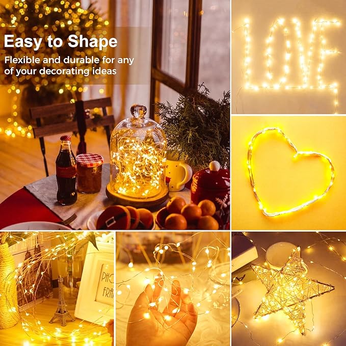 kolpop 30 Pack LED Fairy Lights Battery Operated, 7FT 20 LED Mini Twinkle String Lights Battery Powered Waterproof for Christmas Mason Jars Party (Cool&Warm&Multicolor)