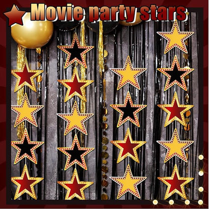 Geosar 48 Pcs Movie Star Cardboard Red Carpet Awards Night Cutouts Confetti Cutouts for Bulletin Board Movie Party Decoration Supply Wall (11 Inch)
