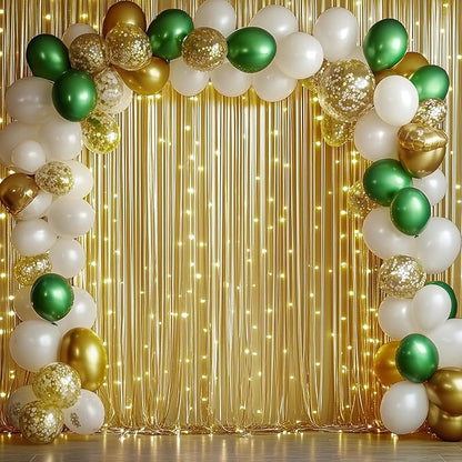 leegleri 30x10ft Thick Gold Glitter Backdrop Curtain Panels for Parties, Wrinkle Free Sparking Sequin Backdrop Drapes, 6 Panels 5x10ft Shimmer Photo Back Drop Cloth for Wedding Birthday Photography