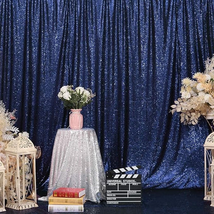 Eternal Beauty Navy Blue Sequin Backdrop, 20x10 Ft Glitter Background Curtains for Shimmer Photography Party Wedding Birthday Independence Day Back Drop Decor