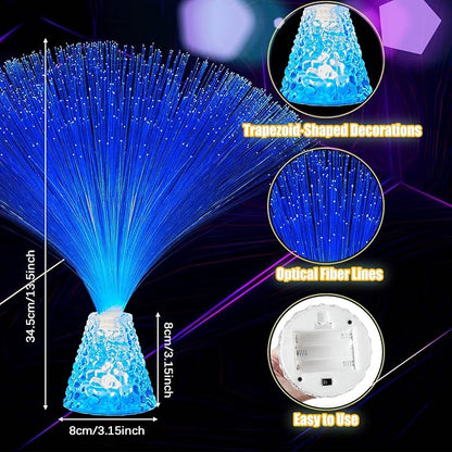 Patelai 10 Pcs LED Fiber Optic Lamp Color Changing Fiber Optic Night Light with Multicolor Glow Decorative Table Centerpiece for Sensory Bedroom Halloween Party Holiday Decorations (Crystal,Clear)