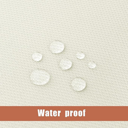 Fitable 2 Pack Beige Round Table Cloth - 60 inch in Diameter - Stain and Wrinkle Resistant Textured Fabric Tablecloth for Dinner, Party, Banquet, Event