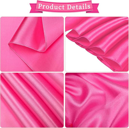 60 PCS Hot Pink Satin Chair Sashes Bows Universal Chair Cover for Wedding Reception Restaurant Event Decoration Banquet,Party,Hotel Event Decorations (7 x 108 inch)
