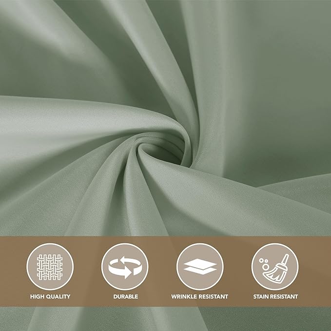 sancua Square Tablecloths 85x85 Inch - Sage Green Fabric Table Cloth for Square or Round Tables, Washable Polyester Table Cover for Outdoor Party, Birthday, Buffet, Resturant